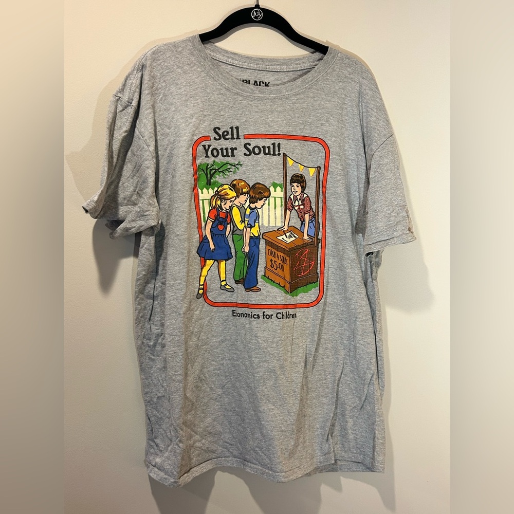 STEVEN RHODES SELL YOUR SOUL XL T-SHIRT RARE‎ PUNK EMO GOTH SATANIC Gray